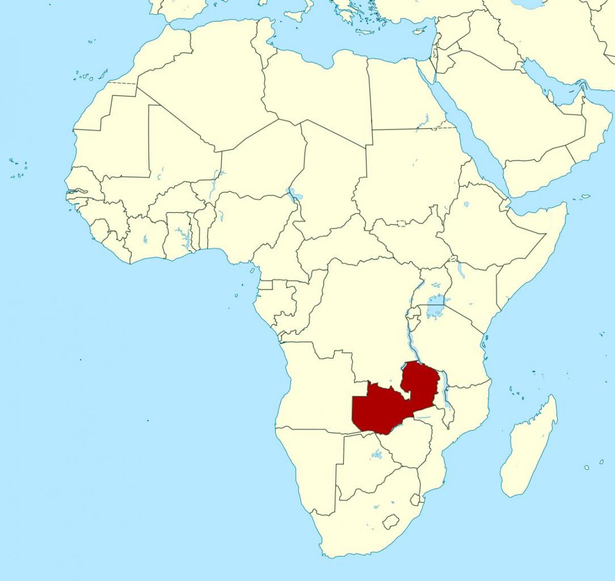 Bản đồ của Zambia vị trí trên thế giới
