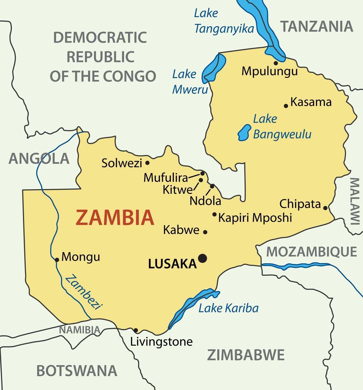 Bản đồ của kitwe Zambia